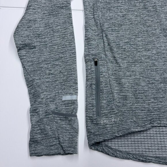 Nike Men's Sweatershirt Half Zip Running Dri Fit Thumb Hole Gray - Size Small - Picture 3 of 11
